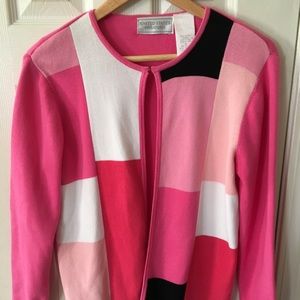 United States Sweater Color Block Cardigan Sweater, Size Medium